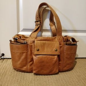 Not Rational ditressed leather diaper bag
